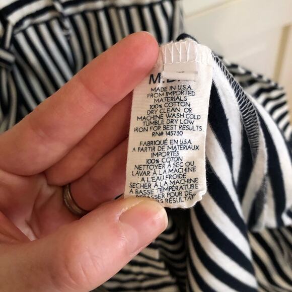 MDS Stripes Blue and White Striped Garden Midi Dress - Picture 9 of 10